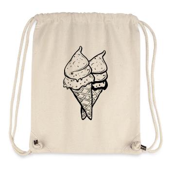 Cornets de crème glacée Dessin - Sac à cordon recyclé Stanley/Stella - blanc naturel - Devant