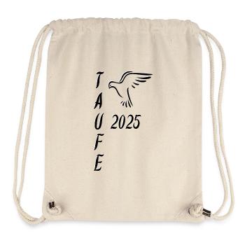 Taufe 2025 Taube landend Taufgeschenk Dekoideen - Stanley/Stella recycelter Gym Bag - Naturweiß - Vorne