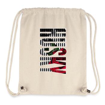 Husky motif in the text, rose and geometric lines - Stanley/Stella Recycled Gym Bag - natural - Front