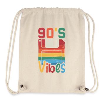 90's Vibes – Retro Design mit Vintage Floppy Disk - Stanley/Stella recycelter Gym Bag - Naturweiß - Vorne