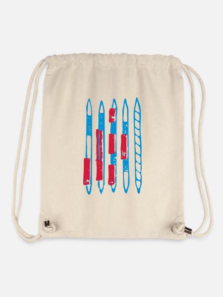 Blaurote Stäbe, Mikado - Stanley/Stella recycelter Gym Bag - Naturweiß