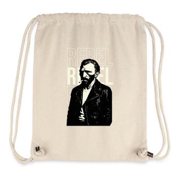 Rebel Vincent Van Gogh Leather Noir Portrait - Stanley/Stella Recycled Gym Bag - natural - Front