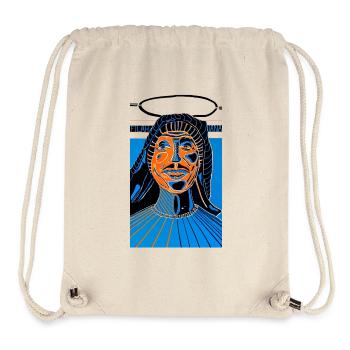Neonlinien-Portrait Blau-Orange | Filah Iana Blau - Stanley/Stella recycelter Gym Bag - Naturweiß - Vorne