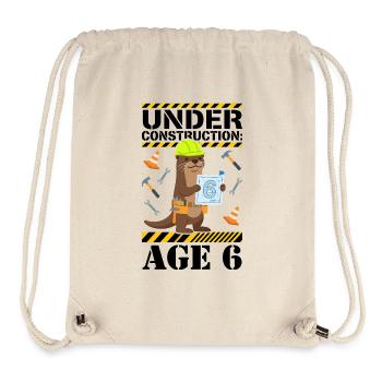 Under Construction 6. Geburtstag Otter - Stanley/Stella recycelter Gym Bag - Naturweiß - Vorne