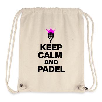 RESTEZ CALMES ET PADELEZ ! ÉCLATEZ LE PADEL FANS ET LE SPORT - Sac à cordon recyclé Stanley/Stella - blanc naturel - Devant