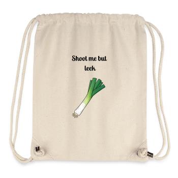 Jeu de mots : Shoot Me But Leek - Sac à cordon recyclé Stanley/Stella - blanc naturel - Devant