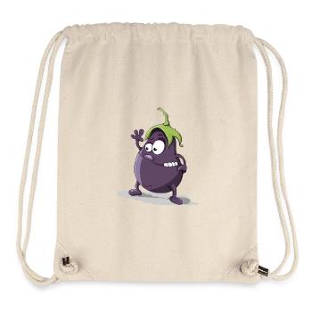 Aubergine - Sac à cordon recyclé Stanley/Stella - blanc naturel - Devant
