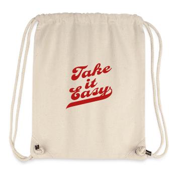 Take It Easy – Vintage Retro Typografie – Rot - Stanley/Stella recycelter Gym Bag - Naturweiß - Vorne