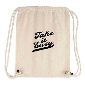 Take It Easy – Vintage Retro Typografie – Schwarz - Stanley/Stella recycelter Gym Bag - Naturweiß - Vorne