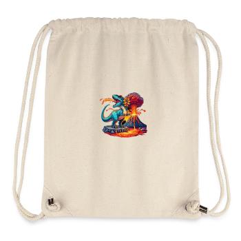 Dino Volcano Eruption with Flower - Stanley/Stella Recycled Gym Bag - natural - Front