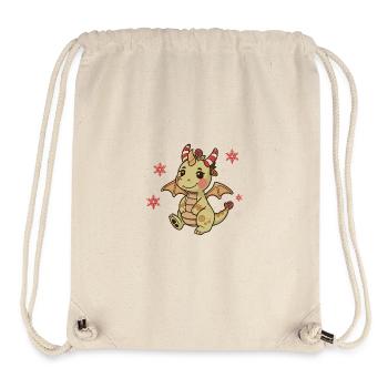 Festlicher Drache Weihnachtszuckerstange - Stanley/Stella recycelter Gym Bag - Naturweiß - Vorne