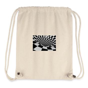 Tunnel Carreaux Noir et Blanc - Sac à cordon recyclé Stanley/Stella - blanc naturel - Devant