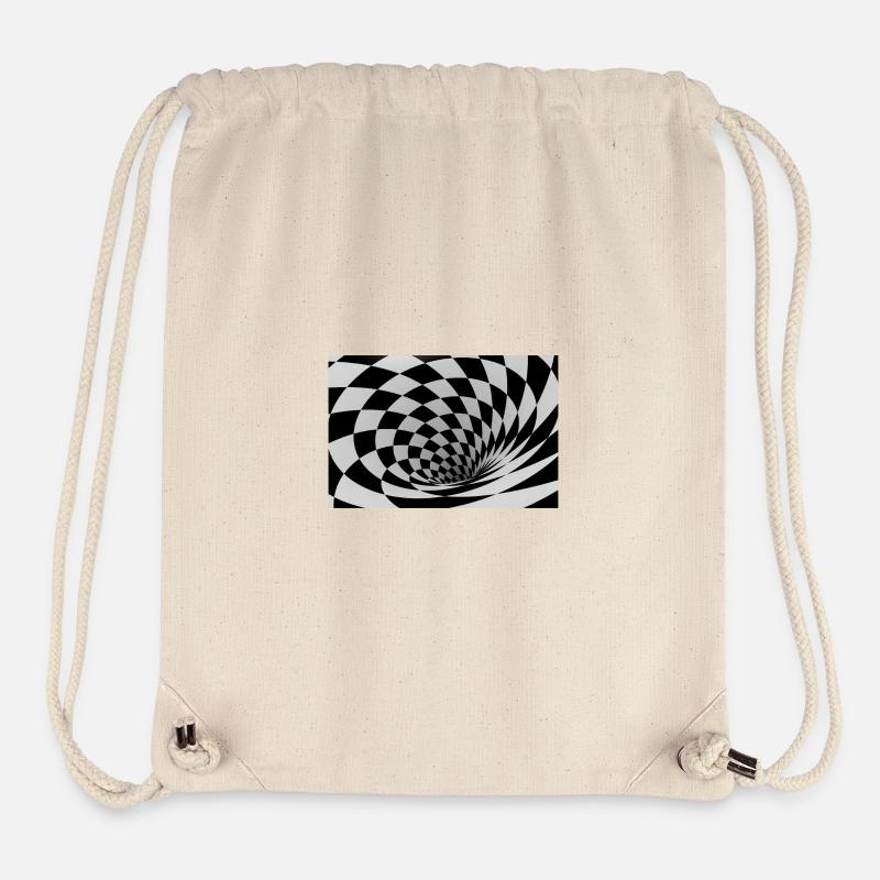 Hypnotic Black and White Spiral - Stanley/Stella Recycled Gym Bag - natural