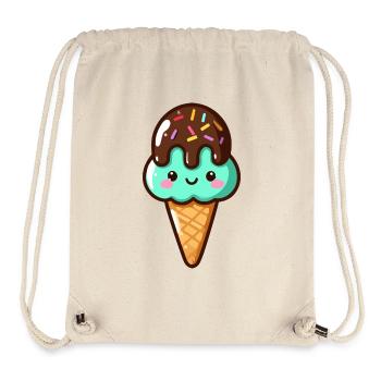 Glace chocolat pistache mignonne - Sac à cordon recyclé Stanley/Stella - blanc naturel - Devant