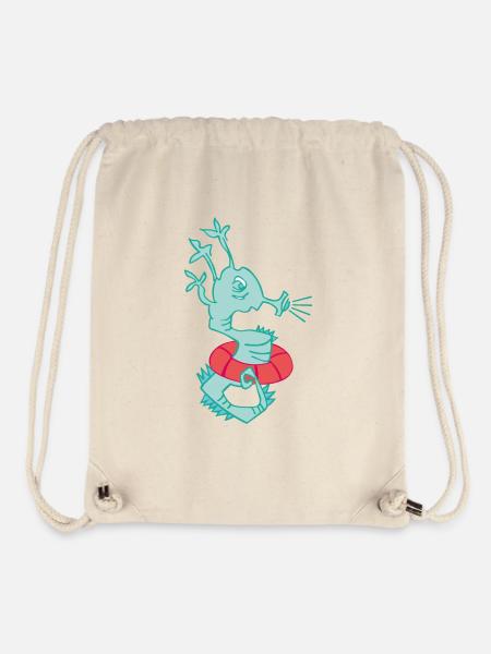 Bademeister, Seepferdchen mit Schwimmring - Stanley/Stella recycelter Gym Bag - Naturweiß