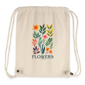 Flowers of the world - Stanley/Stella recycelter Gym Bag - Naturweiß - Vorne
