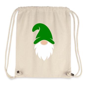 Gartenzwerg mit grünem Hut - Stanley/Stella recycelter Gym Bag - Naturweiß - Vorne