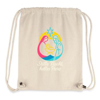 Stille Nacht Krippe, leuchtendes Weihnachtsmotiv - Stanley/Stella recycelter Gym Bag - Naturweiß - Vorne