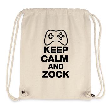 KEEP CALM AND ZOCK! GAMING GAMER KONSOLE PC black - Stanley/Stella recycelter Gym Bag - Naturweiß - Vorne