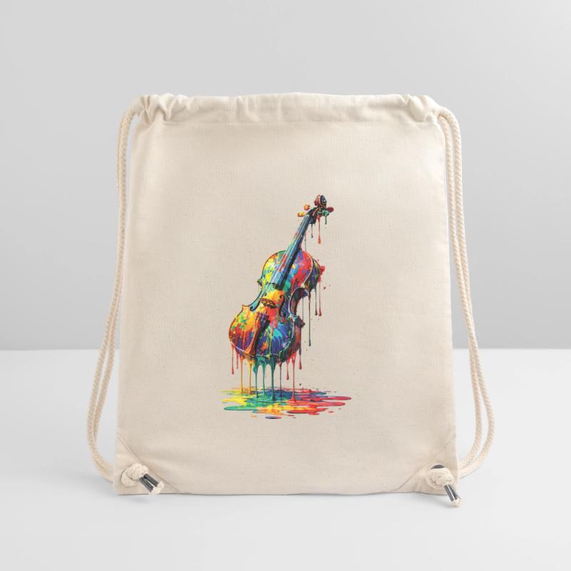 Violon avec de la peinture qui goutte Sac à cordon recyclé Stanley/Stella