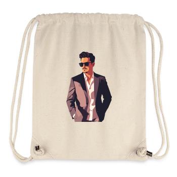 Gentleman Noir Powerlook Urban casual Style - Stanley/Stella recycelter Gym Bag - Naturweiß - Vorne