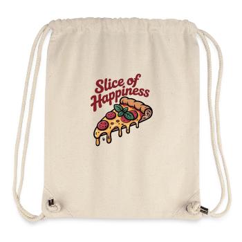 Slice of Happiness - Pizza - Stanley/Stella recycelter Gym Bag - Naturweiß - Vorne