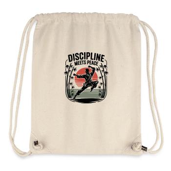 Discipline Meets Peace - Stanley/Stella recycelter Gym Bag - Naturweiß - Vorne