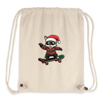 Cat Christmas Funny - Stanley/Stella Recycled Gym Bag - natural - Front