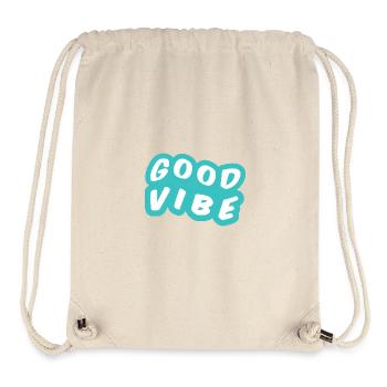 Bonne Vibe Turquoise - Sac à cordon recyclé Stanley/Stella - blanc naturel - Devant