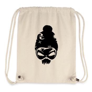 Skull with snowboard goggles - Stanley/Stella Recycled Gym Bag - natural - Front
