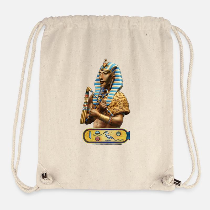 Akhenaton - Pharaon d'Egypte - Sac à cordon recyclé Stanley/Stella - blanc naturel
