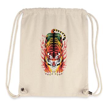Flammenplatsch der Flammenflamme des lodernden Tigers - Stanley/Stella recycelter Gym Bag - Naturweiß - Vorne