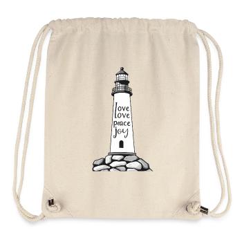 Leuchtturm mit Friedensbotschaft - Stanley/Stella recycelter Gym Bag - Naturweiß - Vorne