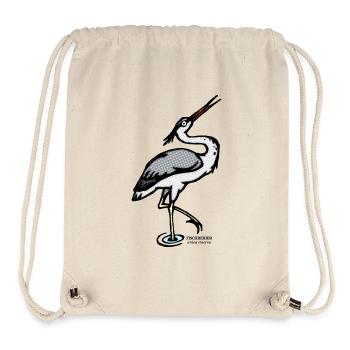 Fischreiher Ardea cinerea retro illustration - Stanley/Stella recycelter Gym Bag - Naturweiß - Vorne