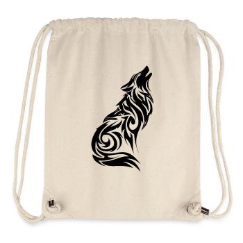 Tatouage Tribal Loup - Sac à cordon recyclé Stanley/Stella - blanc naturel - Devant