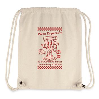 Retro-Maskottchen Espresso-Pizza - Stanley/Stella recycelter Gym Bag - Naturweiß - Vorne