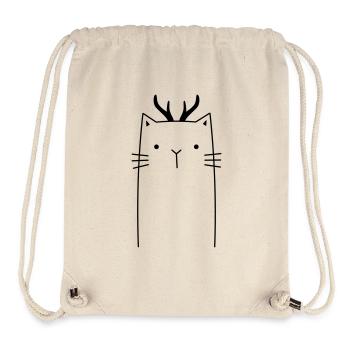 Chat de Noël - Sac à cordon recyclé Stanley/Stella - blanc naturel - Devant
