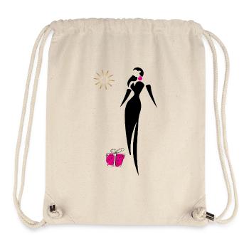 Noël avec une étoile dorée à paillettes - Sac à cordon recyclé Stanley/Stella - blanc naturel - Devant