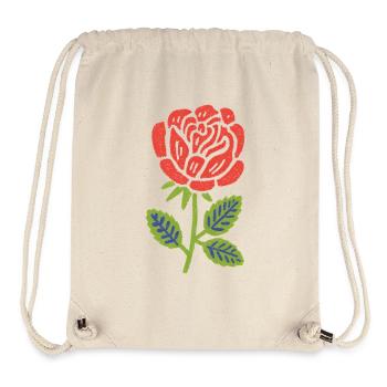 Red Rose Graphic with Leaves - Stanley/Stella Recycled Gym Bag - natural - Front