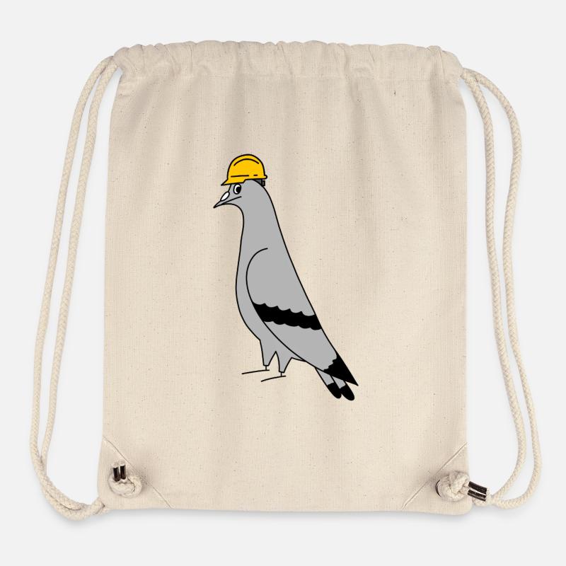 Casque de construction pour pigeons – Illustration minimale - Sac à cordon recyclé Stanley/Stella - blanc naturel