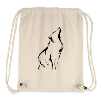 Wolf-Silhouette, Stärke und Kraft, Konturen - Stanley/Stella recycelter Gym Bag - Naturweiß - Vorne