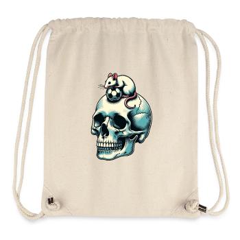 Skull mit lustiger Maus und Fussball - Stanley/Stella recycelter Gym Bag - Naturweiß - Vorne