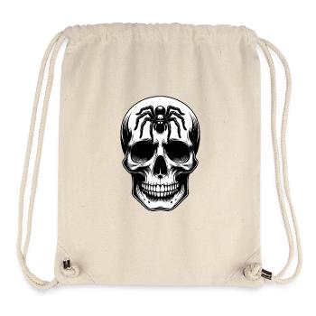 Skull mit großer Spinne auf der Stirn - Stanley/Stella recycelter Gym Bag - Naturweiß - Vorne