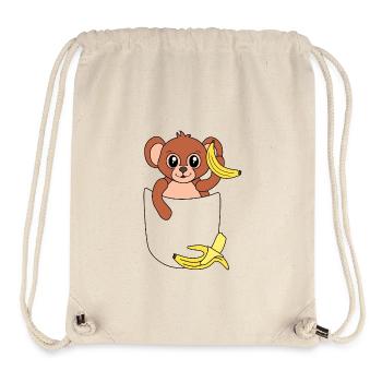 Affe in Brusttasche – lustiges Tierdesign - Stanley/Stella recycelter Gym Bag - Naturweiß - Vorne