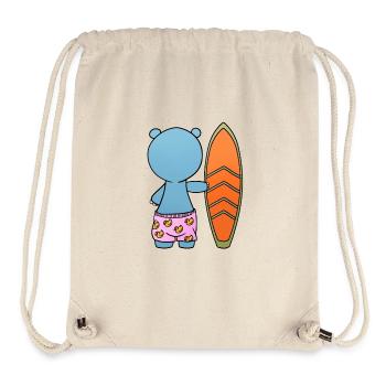 Nilpferd Surfbrett - Stanley/Stella recycelter Gym Bag - Naturweiß - Vorne