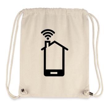 Smartphone huis logo Home WIFI - Stanley/Stella recycelter Gym Bag - Naturweiß - Vorne