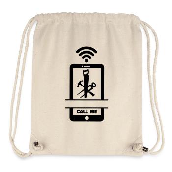 Call me phone carpenter - Stanley/Stella Recycled Gym Bag - natural - Front