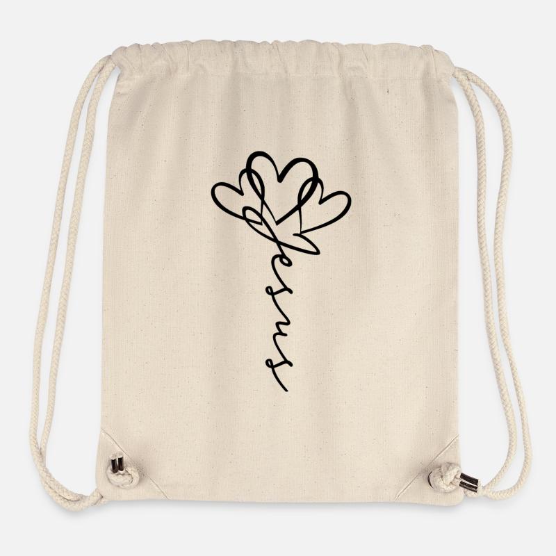 Jesus Scripture Heart Flower - Stanley/Stella Recycled Gym Bag - natural