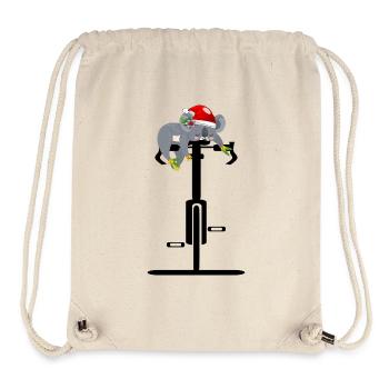 WEIHNACHTEN FAHRRAD RADFAHREN KOALA BÄR - Stanley/Stella recycelter Gym Bag - Naturweiß - Vorne