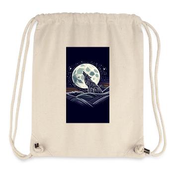 Geometrischer Wolf unter dem Mond - Stanley/Stella recycelter Gym Bag - Naturweiß - Vorne